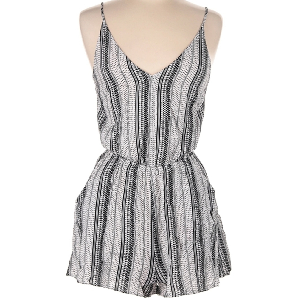 DIVIDED by H&M Monochrome Striped Romper Size 4